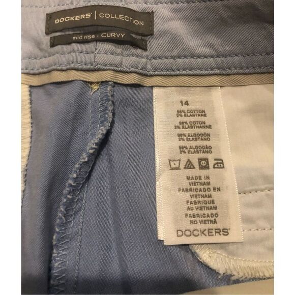 Dockers mid rise curt light blue Bermuda style shorts size 14 - Picture 8 of 11